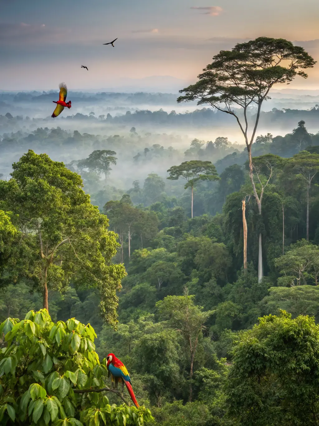 An image showcasing the diverse flora and fauna of the Roffiac region, highlighting the importance of habitat preservation and biodiversity conservation efforts.